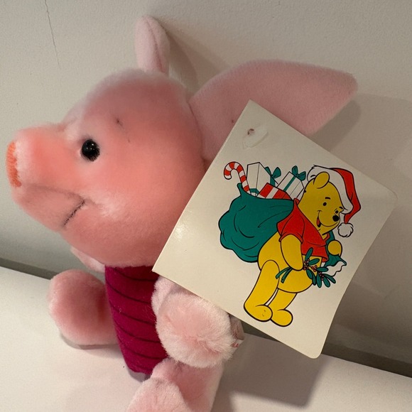 Vintage 1991 Sears Piglet Plush Christmas Holiday‎ Disney Beanbag Toy - Picture 7 of 12